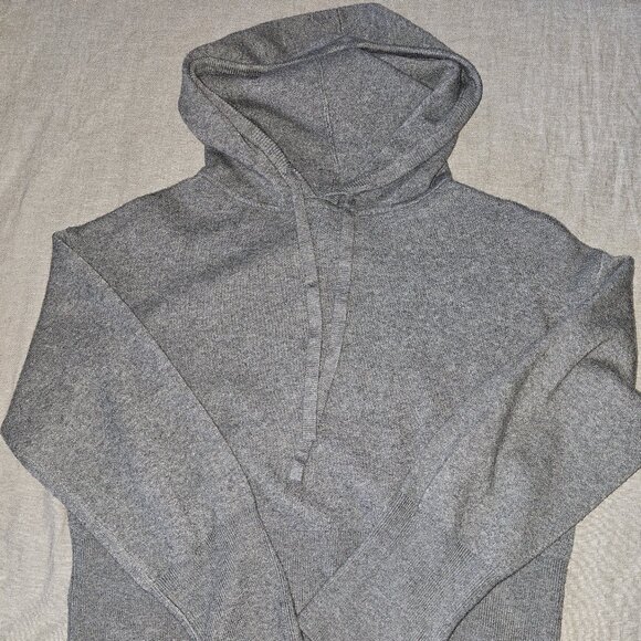 A New Day Small Gray Knit Hoodie | Soft Lightweight Pullover Sweater - Picture 1 of 2